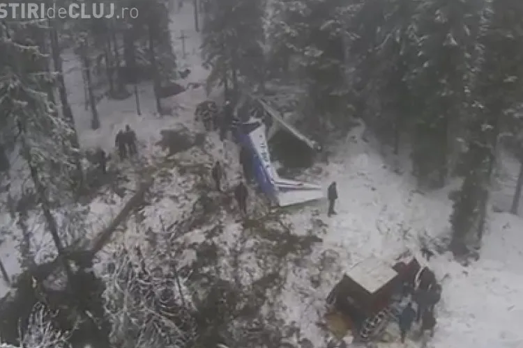 Imagini AERIENE din zona în care s-a prăbuşit AVIONUL în comuna Horea - VIDEO