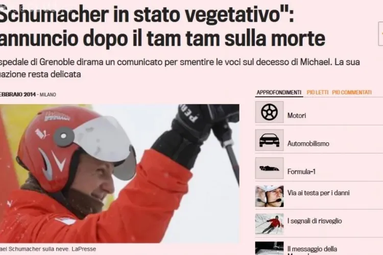 Schumacher e în stare vegetativă. Nu a MURIT