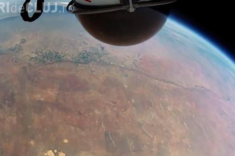 Imagini IREALE cu săritura din spațiu a lui Felix Baumgartner. Cascadoria văzută prin ochii parașutistului VIDEO