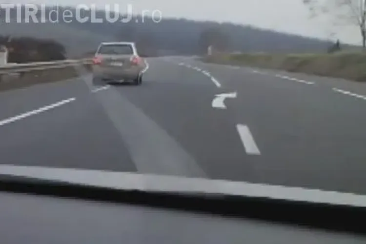 Un șofer clujean ce conduce în zig - zag sau pe contrasens se crede la Formula 1 - VIDEO