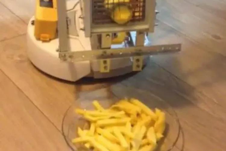 UBBots 2014 - Avem studenți inventivi la UBB Cluj! Au creat robotul ChefBot, care taie cartofi prăjiți - VIDEO