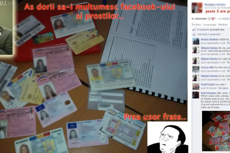 Clujeni inconștienți! Și-au postat pe Facebook actele de identitate - FOTO