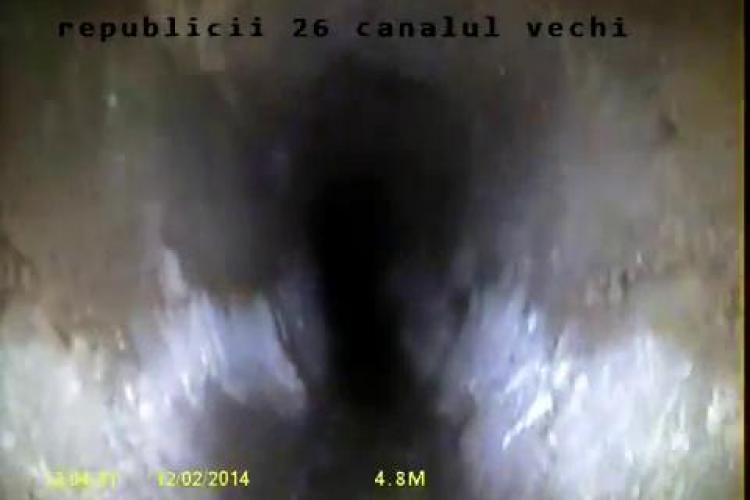 Cavernă uriașă sub strada Republicii. Compania de Apă a filmat cu un robot sub drum - VIDEO
