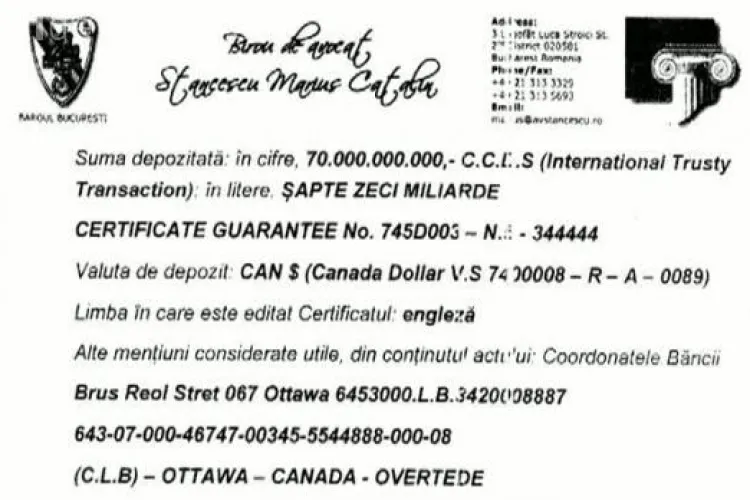 Ceaușescu ar avea 70 de miliarde de dolari ascunși în Canada - VEZI documentul