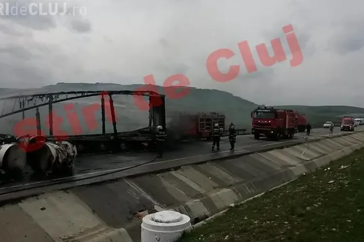 Accident grav pe centura Apahida - Vâlcele! O mașină a luat foc. Două persoane au murit - VIDEO