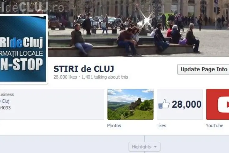 Știri de Cluj, cel mai citit ziar local, sărbătorește o cifră rotundă și pe Facebook. MULȚUMIM! - FOTO