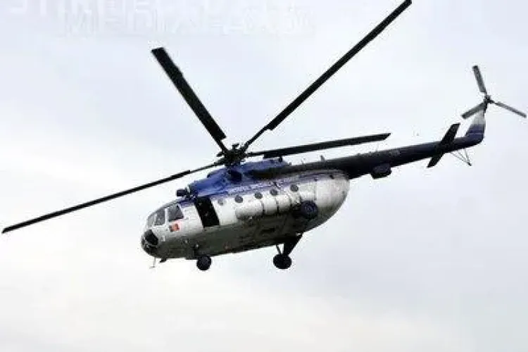 Elicopter al Jandarmeriei deasupra Pieței Lucian Blaga - VIDEO