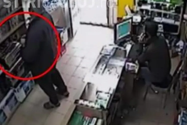 Cum se fură la Dej dintr-un magazin! Hoț filmat cu camerele de supraveghere - VIDEO