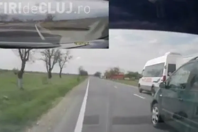 Șoferi inconștienți la Cluj! I-a tăiat fața cu mașina, iar apoi s-a luat după el - VIDEO