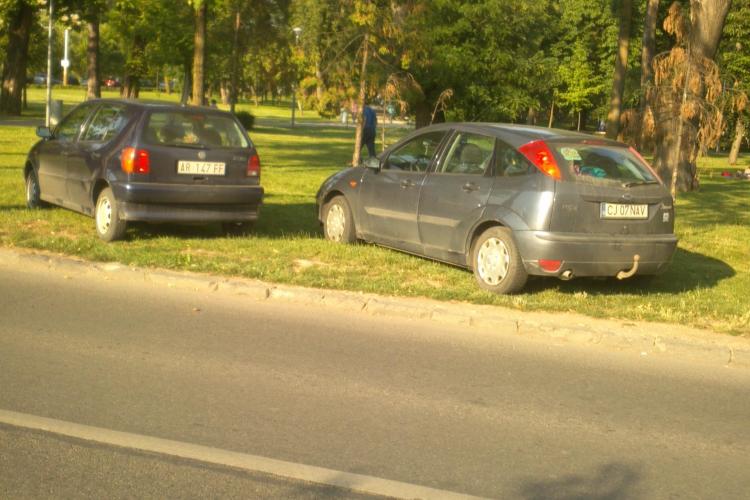 Au ieșit la picnic în Parcul Central. Cu mașinile direct pe iarbă - FOTO
