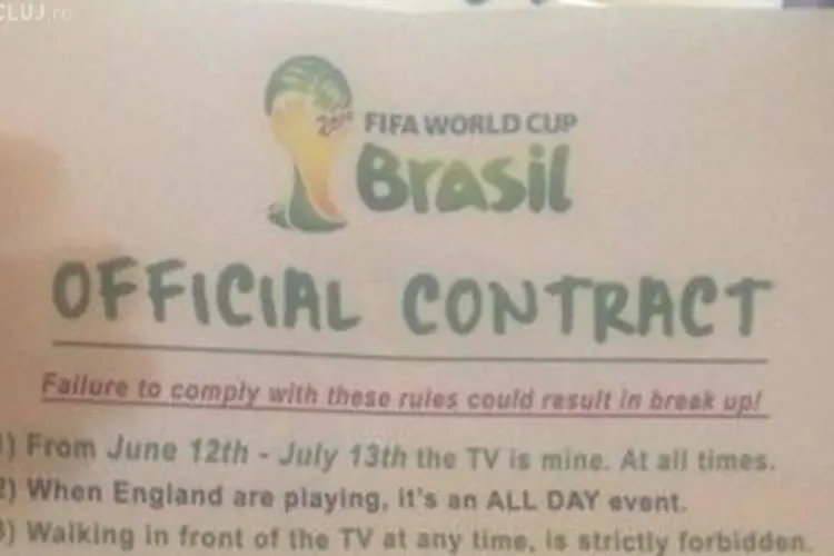 IMAGINEA ZILEI: Un britanic a pus-o pe soție să semneze un contract special pentru Campionatul Monial