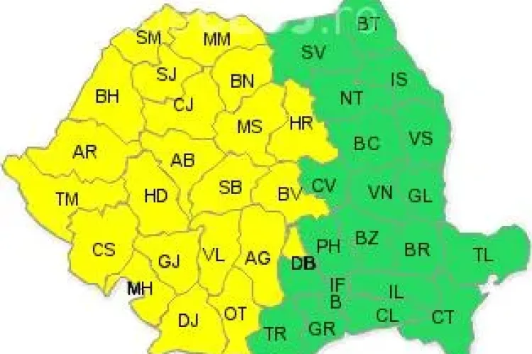 COD GALBEN de ploaie la Cluj. Vezi cât durează