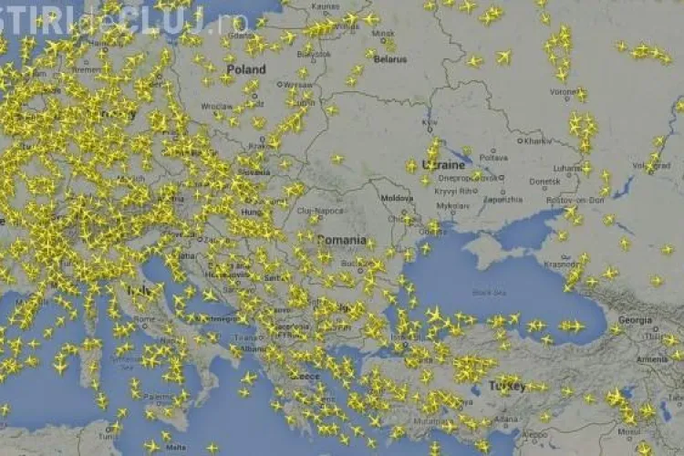 România a fost ”invadată” de avioane, după prăbușirea avionului in Donetk. VEZI harta curselor