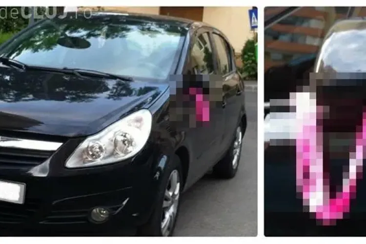 Ce a găsit un mănășturean pe oglinda de la mașină? Cine să-i fi lăsat cadoul? - FOTO