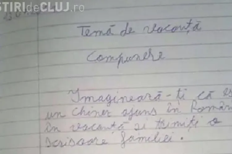 Compunerea unui elev care a devenit viral: ”Imaginează-ți că ești un chinez ajuns în România”