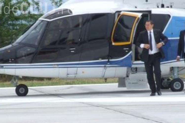 Ponta a venit la Dej cu elicopterul. A plecat spre Mănăstirea Nicula - VIDEO