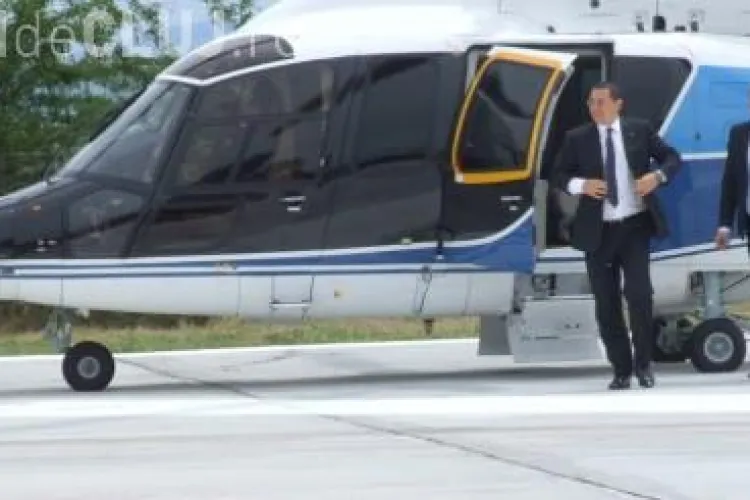 Ponta a venit la Dej cu elicopterul. A plecat spre Mănăstirea Nicula - VIDEO