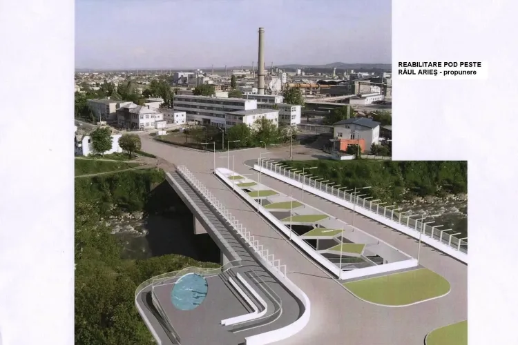 Turda - Cum va arăta podul de peste Arieș. Traficul este restricționat - FOTO