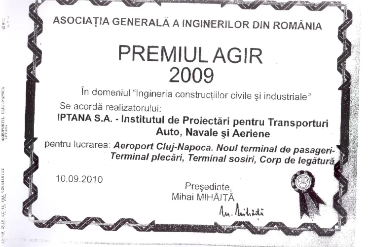 Noile terminale ale Aeroportului International Cluj, premiate 