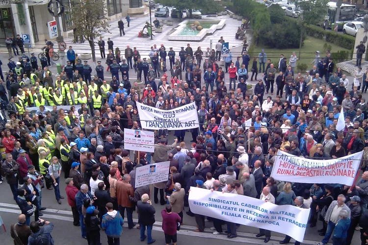 Mitingul sindicalistilor din Cluj, in imagini - Galerie FOTO