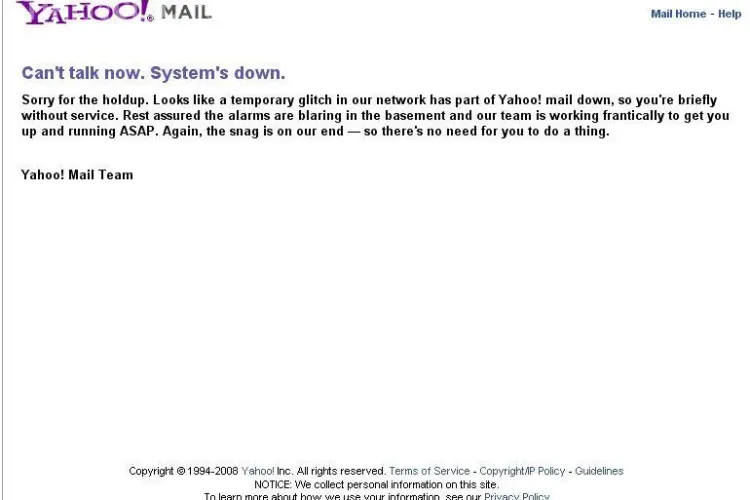 Serverele Yahoo au cazut si milioane de utilizatori nu pot intra pe e-mailurile personale!
