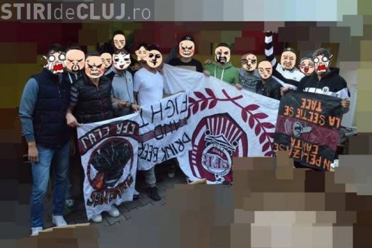 Fanii U Cluj au spart stadionul din Gruia și au confiscat steagurile feroviarilor - FOTO