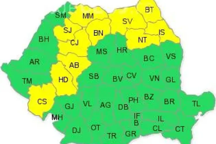 Clujul sub COD GALBEN de vreme rea. Ce anunță meteorologii