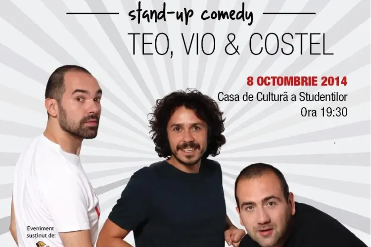 Stand-up comedy cu Teo, Vio și Costel la TIMAF. Vezi când va avea loc evenimentul