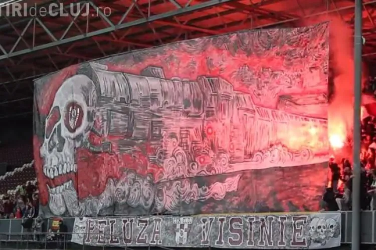 Fanii CFR Cluj au avut o coregrafie specială la meciul cu U Cluj - VIDEO