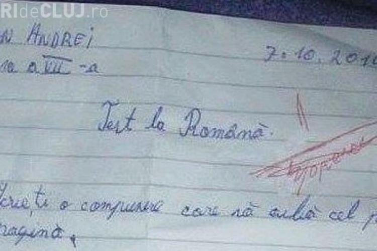 Ce MINUNI a putut scrie un elev într-o compunere pentru un test la română - FOTO