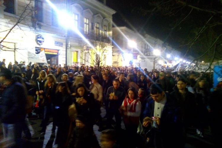 Timelapse cu mulțimea de protestatari anti-Ponta de la Cluj VIDEO