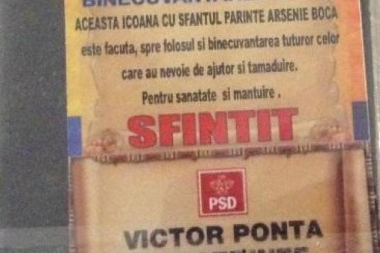 Cătălin Predoiu atacă dur PSD-ul: Distribuie iconițe cu Arsenie Boca și numele lui Ponta trecut pe spate