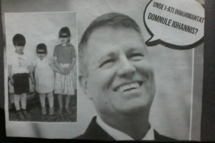 Iohannis atacat cu fluturași la Cluj! E întrebat unde a înmormântat copiii înfiați - FOTO