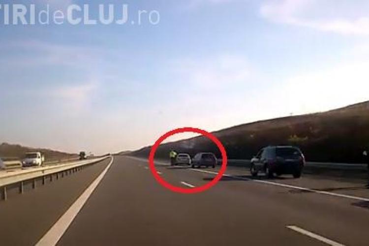 Un BMW -ist vitezoman a avut ghinion pe Autostrada Transilvania. Poliția rutieră i-a oprit cursa - VIDEO