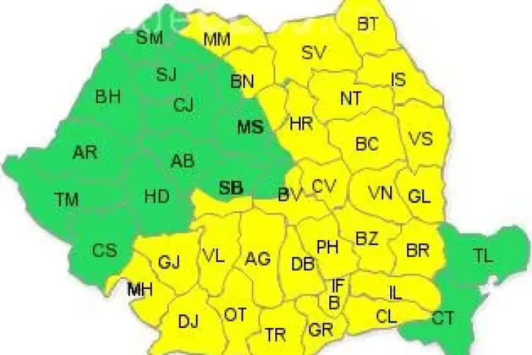 COD GALBEN de vreme rea în aproape toată țara. Clujul e ferit momentan