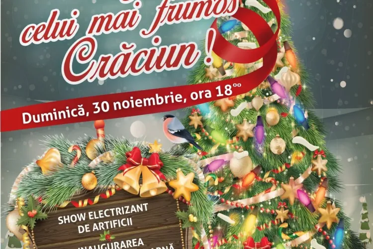 Moș Crăciun îi plimbă pe copii cu trenulețul la Iulius Mall. Vezi ce spectacole vor mai avea loc