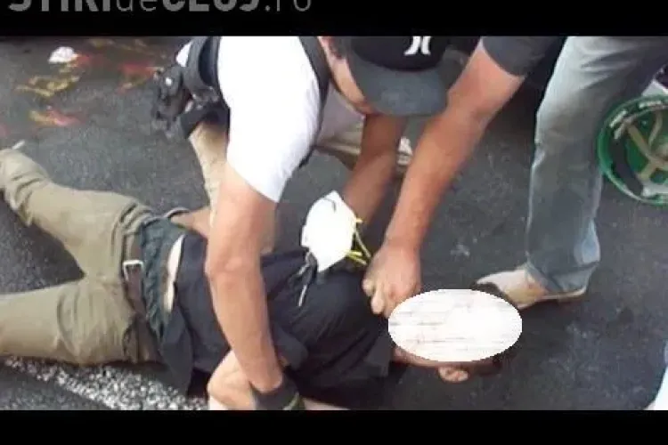 Tâlhar prins de mai mulți clujeni CURAJOȘI, după ce a jefuit un bătrân pe trecerea de pietoni