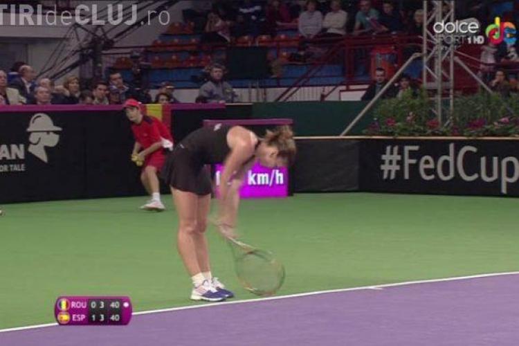 Simona Halep a fost înfrântă la Fed CUP. A cedat nervos în timpul meciului VIDEO