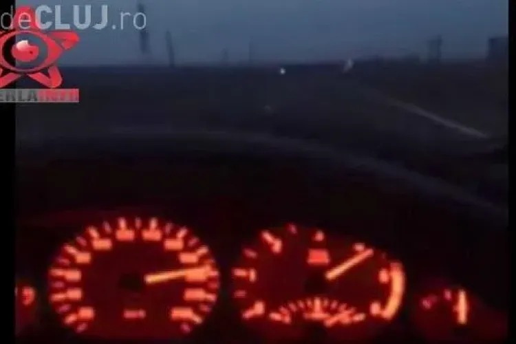 Un clujean s-a filmat în timp ce mergea cu BMW-ul cu 200 km/h pe drumul Cluj-Gherla VIDEO