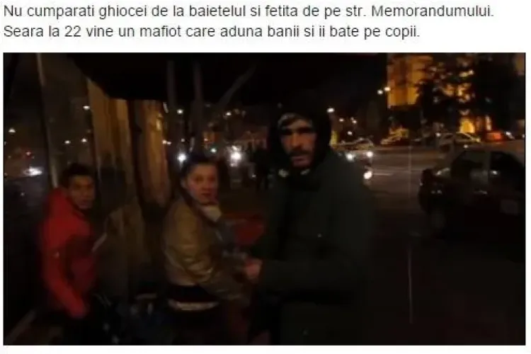 Un mafiot confiscă banii copiilor care vând ghiocei în centrul Clujului. Un clujean a intervenit - VIDEO