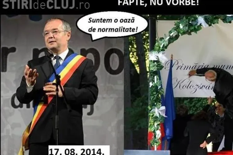 Flashmob cu atac direct la Emil Boc. Etnicii maghiari sunt ironici - FOTO