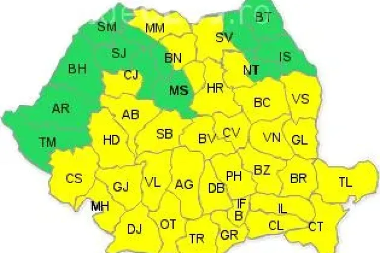 COD GALBEN de ninsori în aproape toatî țara. Ce spune șeful ANM