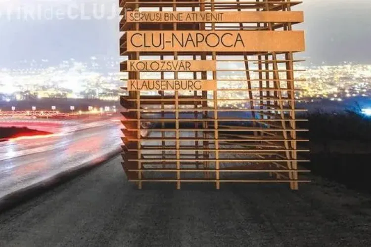 Cum vor arăta intrările în oraș, pe care va scrie Cluj-Napoca, Kolozsvar şi Klausenburg. Vă plac? - FOTO