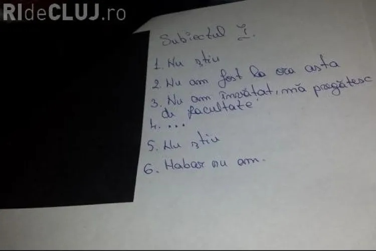 O elevă și-a bătut joc de simularea la BACALAUREAT. Ce a scris în lucrarea goală - FOTO