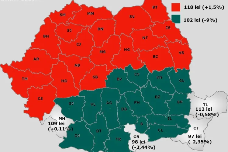 Harta preţului la gaze! De la 1 aprilie, nordul țării va plăti mai mult la gaz decât sudul