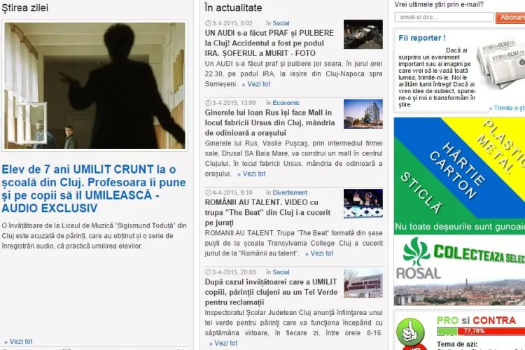 Știri de Cluj este cel mai CITIT și INFLUENT ziar din Cluj - Cifre si MULȚUMIRI cititorilor