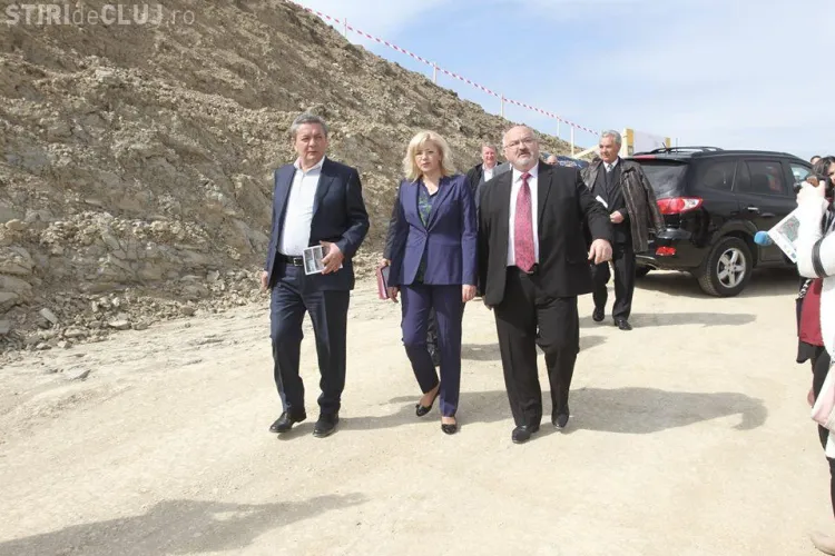 Ioan Rus și Corina Crețu în vizită pe șantierul autostrăzii Turda-Sebeș FOTO