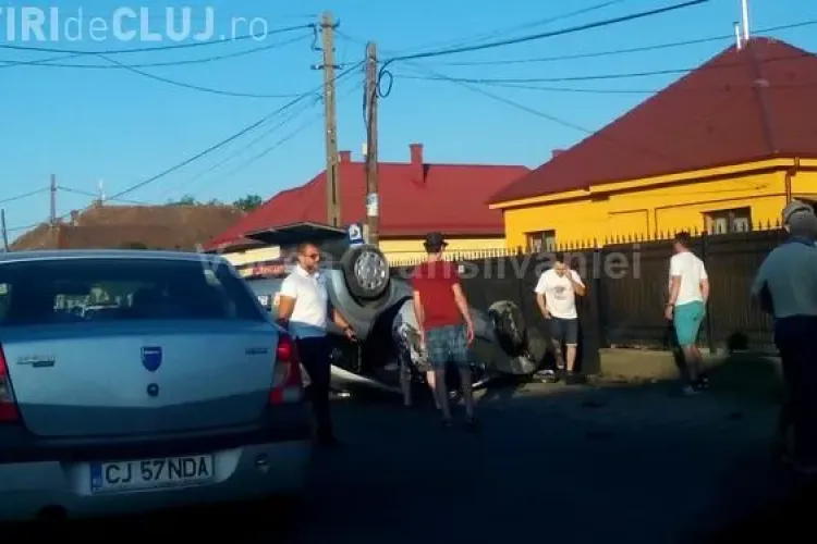 Taximetru răsturnat în Florești. O clientă s-a trezit că zboară prin mașină din cauza unui viraj la stânga